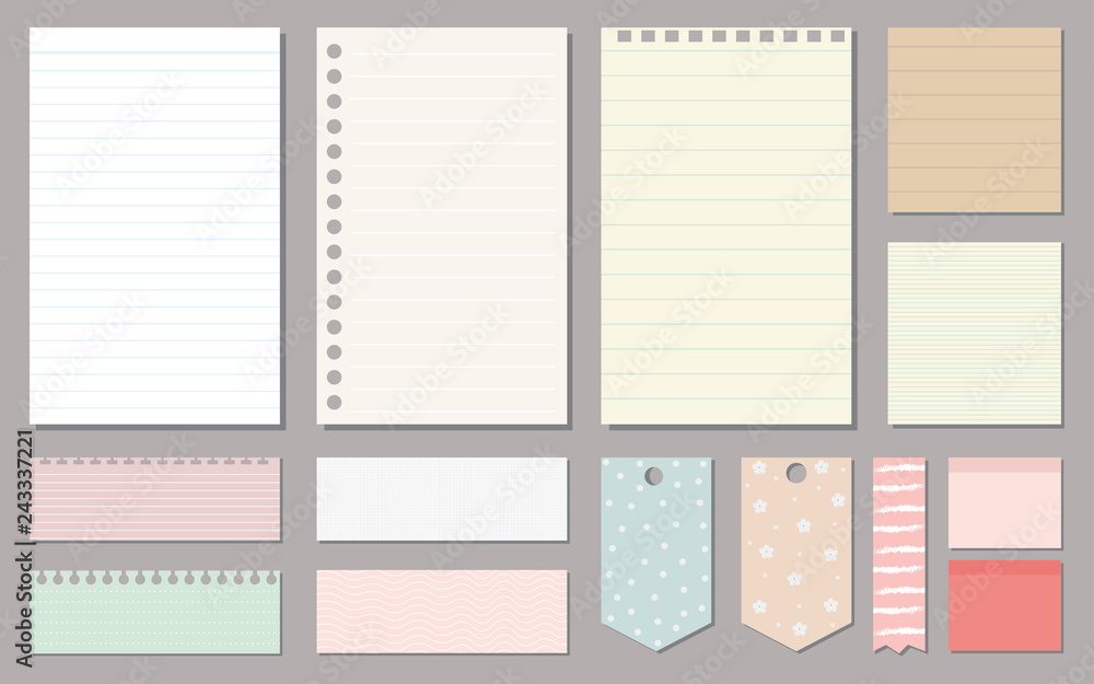 Poster design elements for notebook, diary, stickers and other template.vector,illustration.