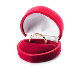 wedding rings in a gift box
