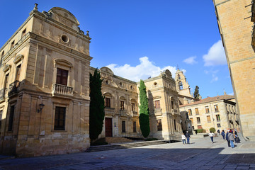 Fototapeta premium Salamanca, Spain - November 15, 2018: Espiscopal Palace of Salamanca.