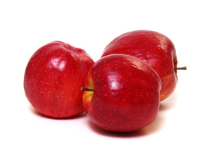 Red apple on white