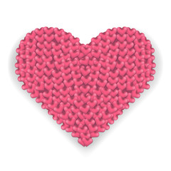 Big pink heart made of hearts with shadow. Elegant love decorating symbol for Valentines day greeting cards, 14 february celebrating posters, marriage and lovely events design