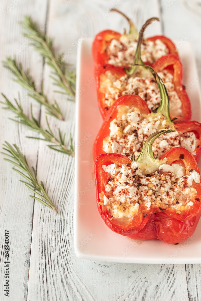 Wall mural Stuffed peppers with feta