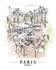 Paris vector illustration. Floral backround, vector illustration. - 243340287