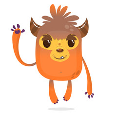 Happy cartoon monster. Halloween illustration