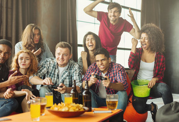 Have fun playing video games concept