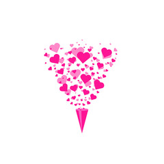 Heart shapes background. Heart confetti burst isolated. Valentines day concept. Vector festive illustration.