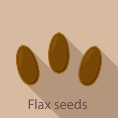 Flax seeds icon. Flat illustration of flax seeds vector icon for web design