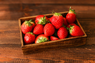 Fruit Strawberry isolated on wood table