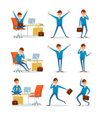 Businessman Working in Office, ceo with Briefcase