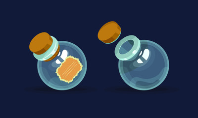 Game icon of magic elixir.