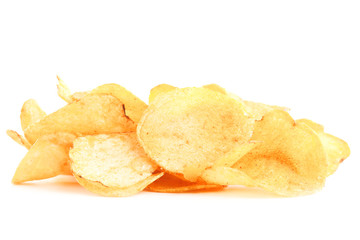Potato chips isolated on white background