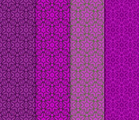 Set Of Floral Ornament. Seamless Vector Pattern. Interior Decoration, Wallpaper, Invitation, Fashion Design.