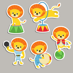 Set of circus animals.