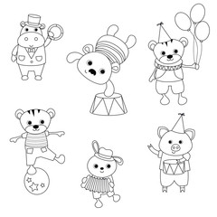 Set of circus animals.