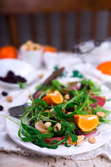 ham watercress salad clementine dressing