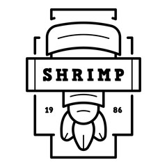 Fresh shrimp logo. Outline fresh shrimp vector logo for web design isolated on white background