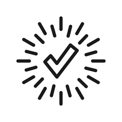 Simple Approve Related Vector Line Icon. Quality is confirmed sign web, mobile and infographics.