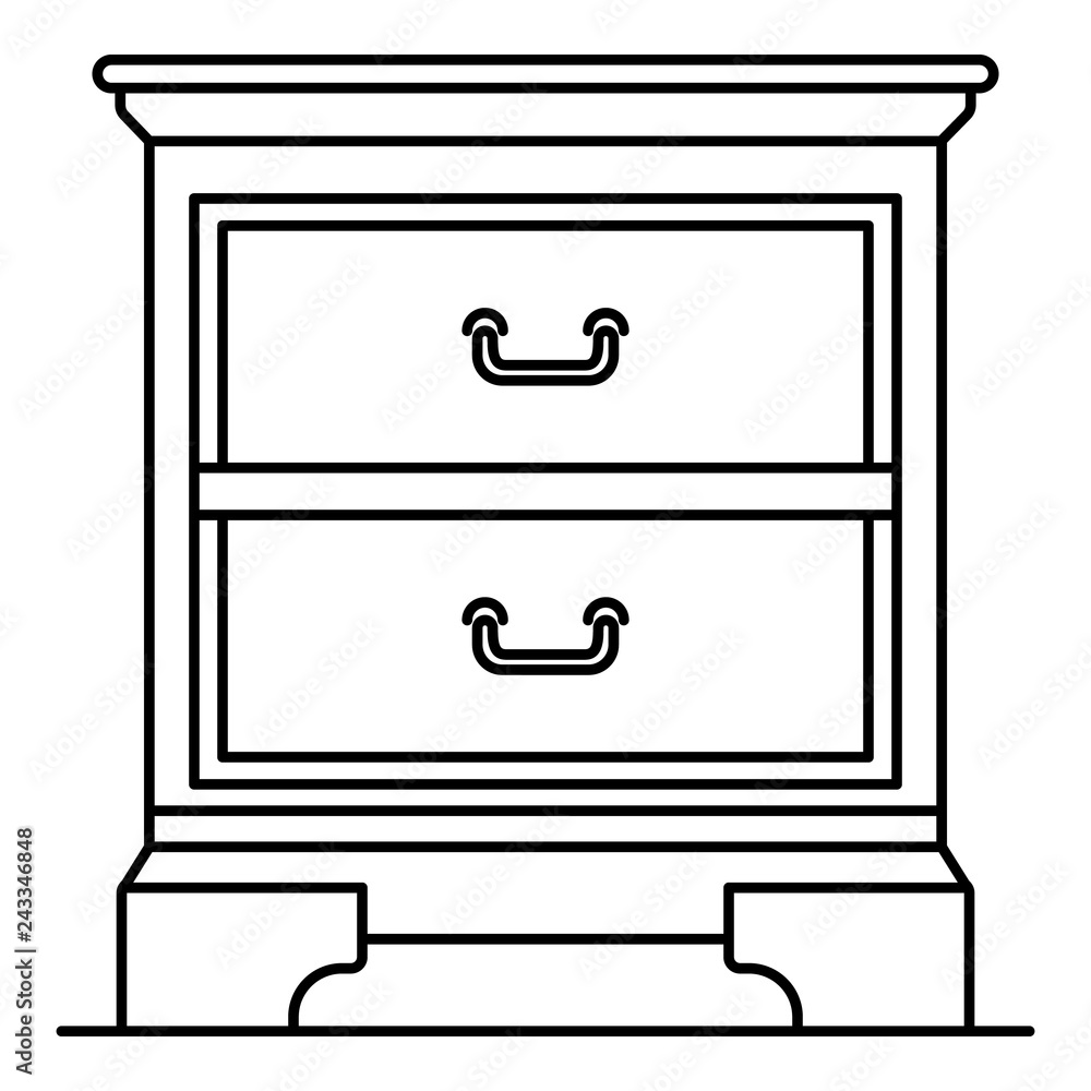 Poster nightstand icon. outline nightstand vector icon for web design isolated on white background