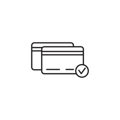 Simple line icon of credit card check