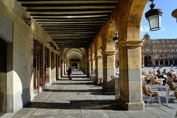 Salamanca, Spain - November 15, 2018: Square Mayor of Salamanca.