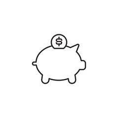 Linear piggy bank icon