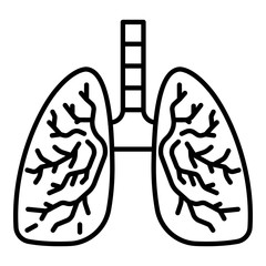 Healthy lungs icon. Outline healthy lungs vector icon for web design isolated on white background