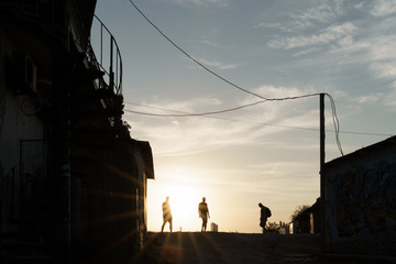 People enjoying life on a beautiful summer evening