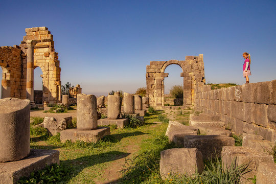 Volubilis, Roman City  In Morocco Near Meknes