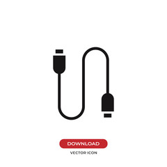 USB cable icon vector