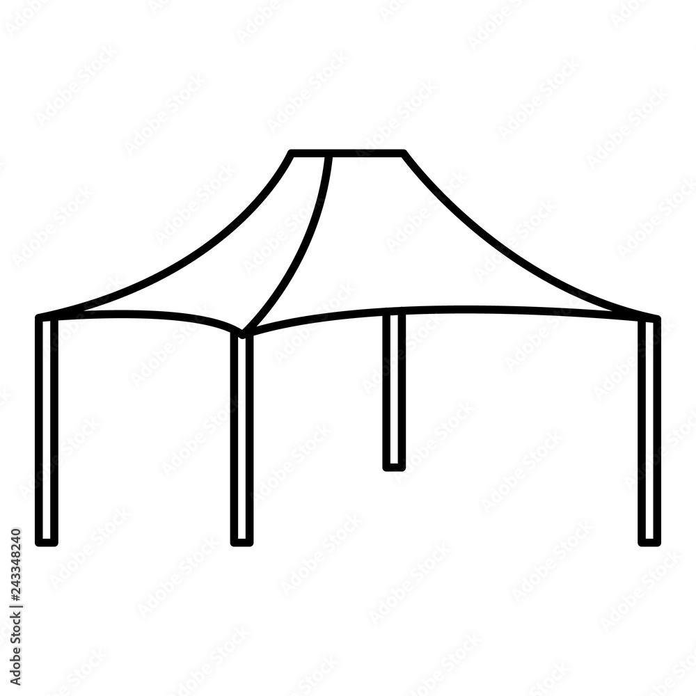 Poster tent icon. outline tent vector icon for web design isolated on white background