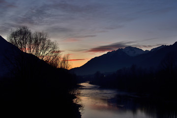 Sunset on Adda river