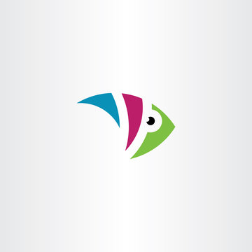 colorful aquarium fish logo icon vector symbol