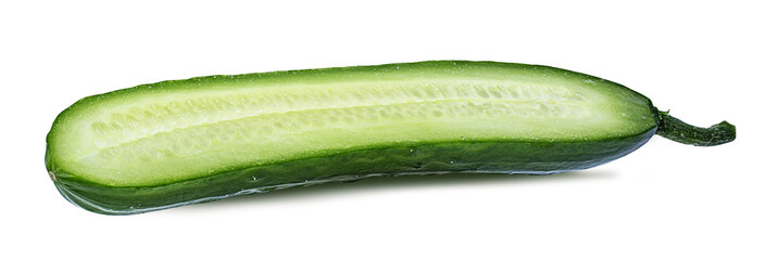 Fresh cucumber isolated on white background with clipping path