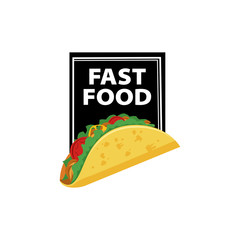 Set of labels, logotype and elements for different fast food. Burgers, pizza, hot dog, coffee