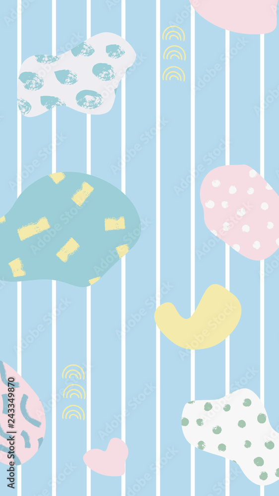 Aufkleber abstract modern and stylish digital background with different shapes. memphis colorful pattern, brig