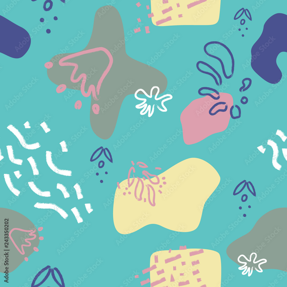 Poster abstract modern and stylish digital background with different shapes. memphis colorful pattern.