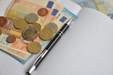 Euro money background. symbol finance success and rich