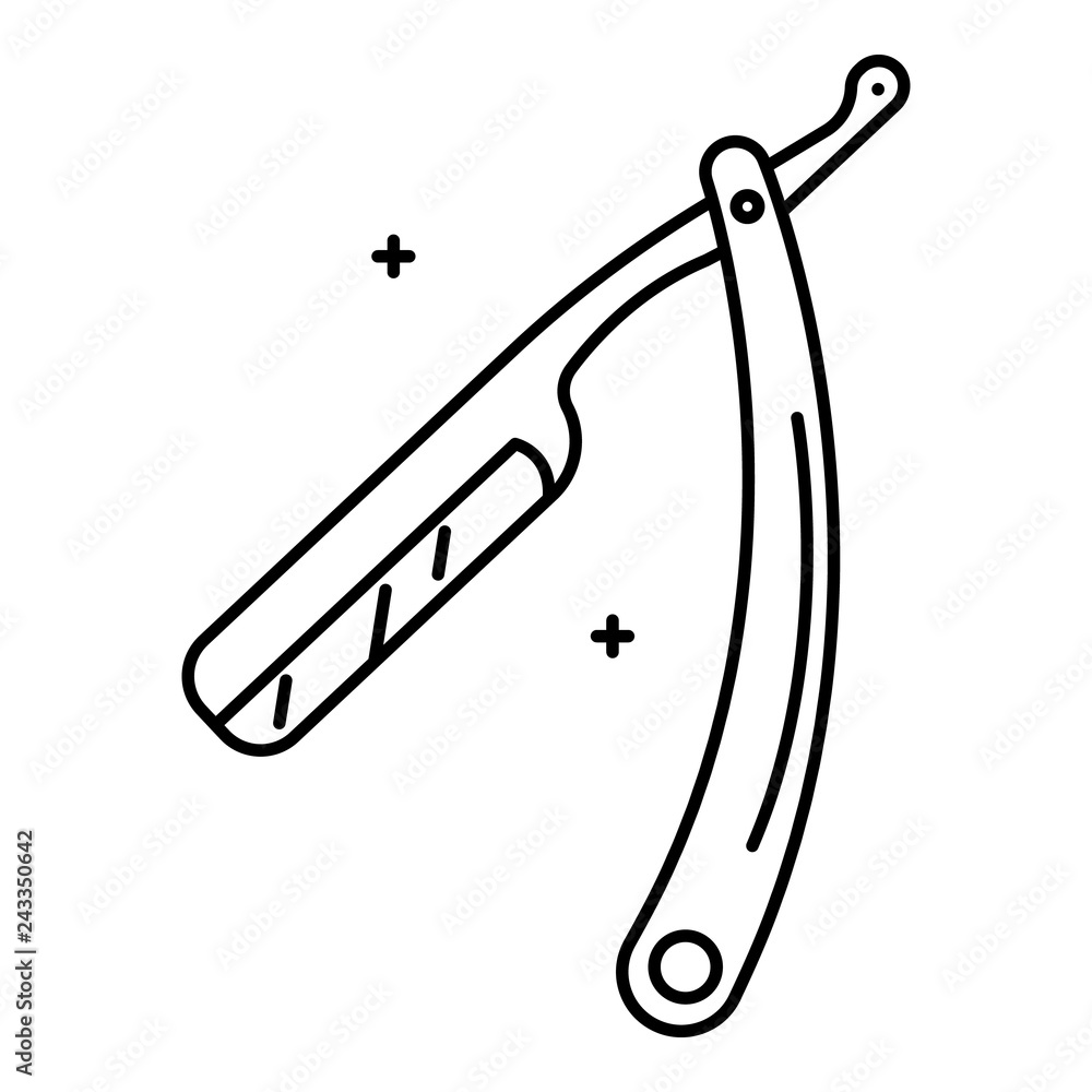 Poster old razor icon. outline old razor vector icon for web design isolated on white background