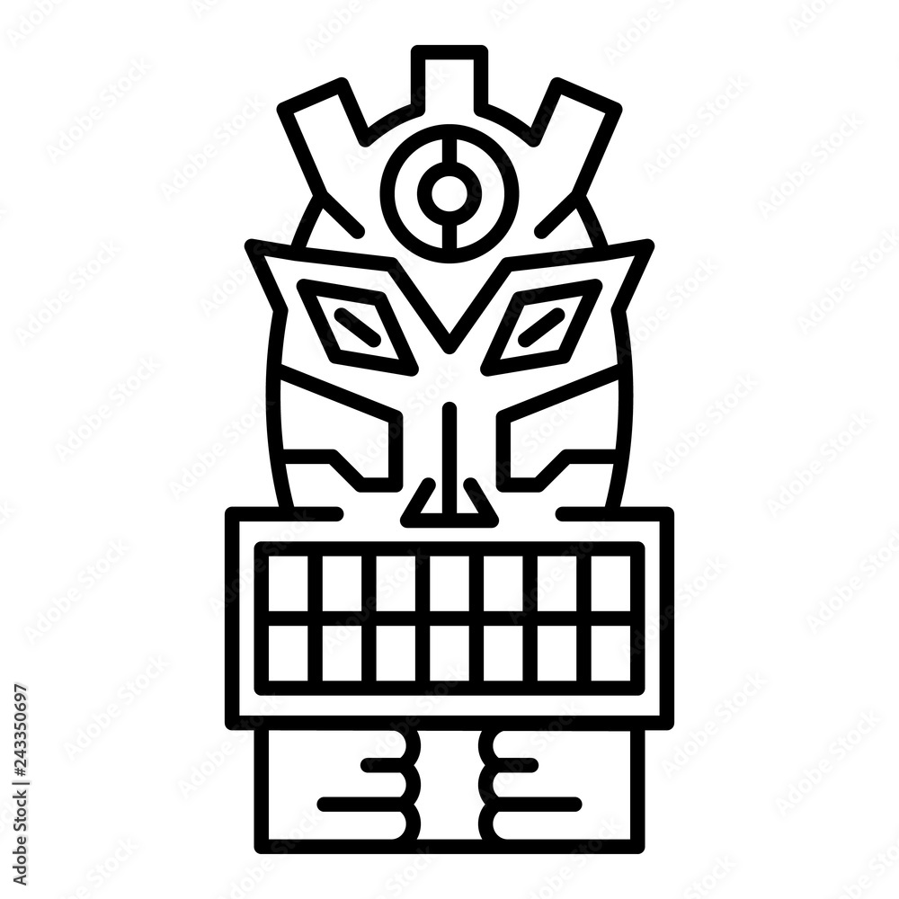 Poster tiki idol icon. outline tiki idol vector icon for web design isolated on white background