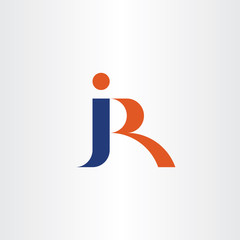 letter j and r jr combination logo vector icon logotype