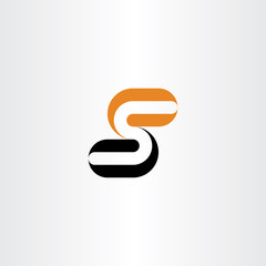 letter logo s orange black icon vector symbol element