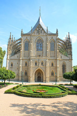 Fototapeta na wymiar View of Cathedral of Saint Barbara in Kutna Hora, Czech Republic, Europe.