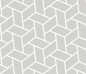 Abstract simple geometric vector seamless pattern with white line texture on grey background. Light gray modern wallpaper, bright tile backdrop, monochrome graphic element