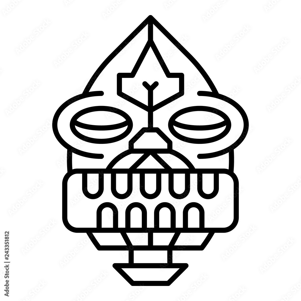 Poster tiki idol icon. outline tiki idol vector icon for web design isolated on white background