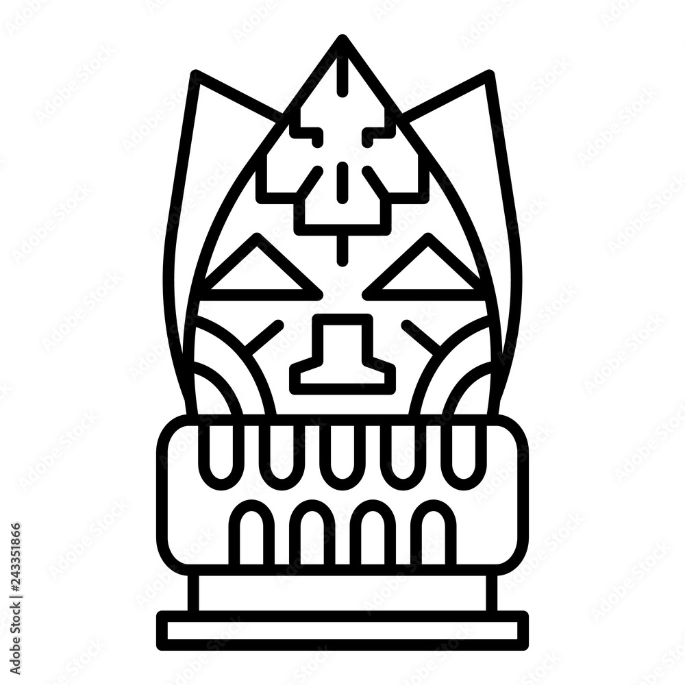Poster totem idol icon. outline totem idol vector icon for web design isolated on white background