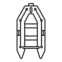 Rubber boat icon. Outline rubber boat vector icon for web design isolated on white background