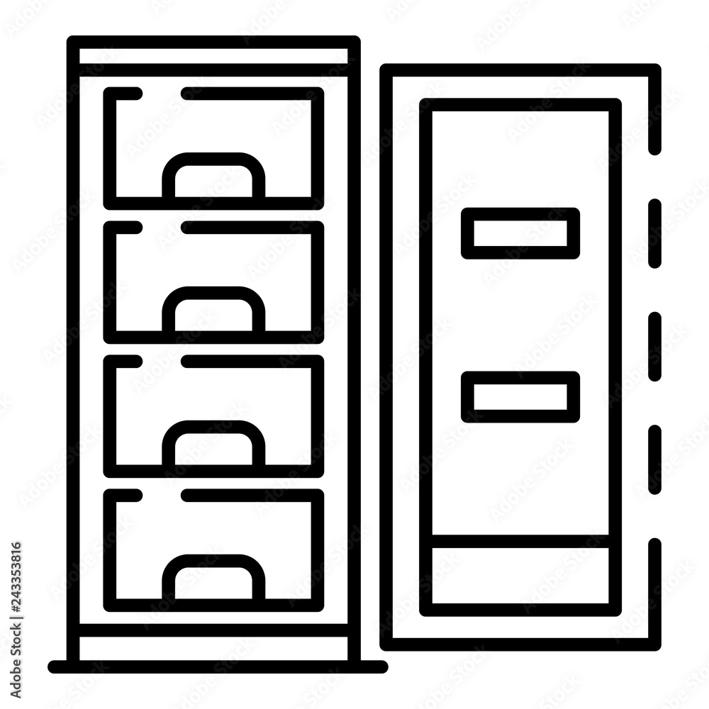 Poster open freezer icon. outline open freezer vector icon for web design isolated on white background
