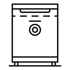 Small hotel freezer icon. Outline small hotel freezer vector icon for web design isolated on white background