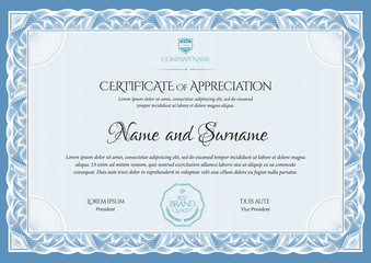 Certificate template. Diploma of modern design or gift certificate. - obrazy, fototapety, plakaty