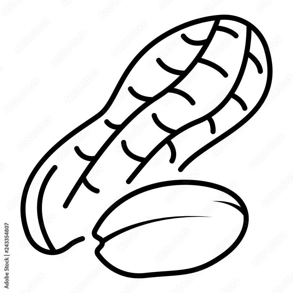 Poster peanut icon. outline peanut vector icon for web design isolated on white background